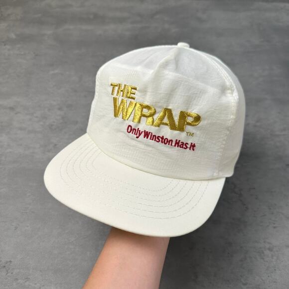 Vintage The Wrap Only Winston Has It Cigarette White Hat - Picture 1 of 5